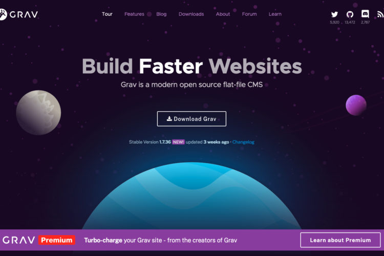 Grav: Modern, Crazy Fast, Ridiculously Easy and Amazingly Powerful Flat-File CMS powered by PHP, Markdown, Twig, and Symfony