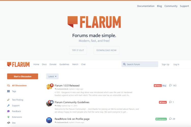 Flarum - Forums made simple. Modern, fast, and free!